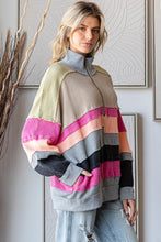 Load image into Gallery viewer, Oli & Hali Color Block Pullover Top in Sage Combo