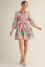 Load image into Gallery viewer, Jodifl Floral Print Tiered Mini Dress in Pink Mix