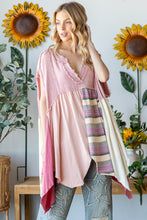 Load image into Gallery viewer, Oli & Hali OVERSIZED Mixed Fabric Babydoll Top in Pink