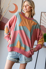 Load image into Gallery viewer, Oli & Hali Mineral Washed Star Patched Sweatshirt in Light Marsala