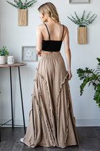 Load image into Gallery viewer, Oli & Hali Ruffled Trim Wide Leg Pants in Mocha