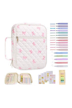 Load image into Gallery viewer, Nash Grey Elise Bow Bible Cover in Pink