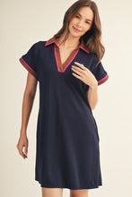 Load image into Gallery viewer, Jodifl Contrast Accent Solid Casual Dress in Navy Mix