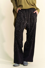 Load image into Gallery viewer, Davi & Dani Stone Embellished Wide Leg Pants in Black
