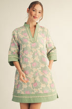 Load image into Gallery viewer, Jodifl Lovely Floral Jacquard Print Dress in Sage