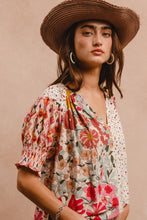 Load image into Gallery viewer, BiBi Mix N Match Woven Peasant Top in Rose Mix