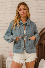 Load image into Gallery viewer, BiBi Open Front Quilted Jacket in Denim