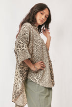 Load image into Gallery viewer, Davi & Dani Oversized Button Down Top in Taupe Leopard