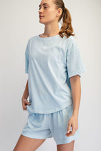 Load image into Gallery viewer, Rae Mode Pigment Washed Cotton Top and Short Set in Light Blue