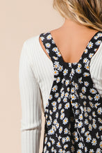 Load image into Gallery viewer, BiBi Daisy Print Textured Wide Leg Jumpsuit in Black