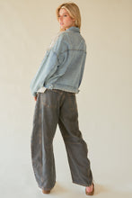 Load image into Gallery viewer, Davi & Dani Denim Jacket with Lace Patches in Denim Blue