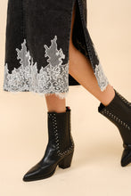 Load image into Gallery viewer, Blue B Denim and Lace Cami Top Midi Dress in White Black