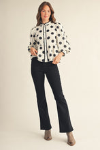 Load image into Gallery viewer, Jodifl Button Down Polka Dot Peplum Top in White