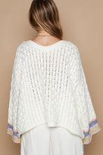 Load image into Gallery viewer, POL Textured Knit Sweater with Peace Sign patch in Ivory Multi