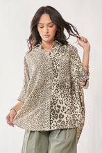 Load image into Gallery viewer, Davi & Dani Oversized Button Down Top in Taupe Leopard