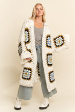 Load image into Gallery viewer, Davi & Dani Granny Square Crochet Cardigan in White Multi