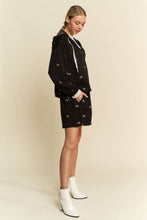 Load image into Gallery viewer, Davi & Dani Solid Color Jacket with Ribbon Embroidery in Black