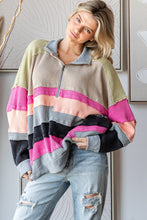 Load image into Gallery viewer, Oli & Hali Color Block Pullover Top in Sage Combo