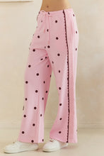 Load image into Gallery viewer, Veveret Charming Polka Dot Lounge Set in Pink/Burgundy