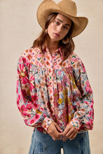 Load image into Gallery viewer, BiBi Mix N Match Print Button Down Top in Rose Mix