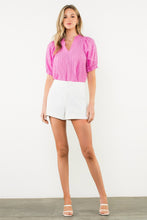 Load image into Gallery viewer, THML Solid Color Crinkle Fabric Top in Pink