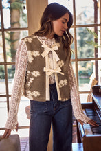 Load image into Gallery viewer, So Me Floral Sherpa Fur Vest in Taupe