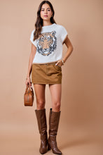Load image into Gallery viewer, day+moon Tiger Intarsia Sweater Vest Top With Contrast Edge in Ivory/Brown