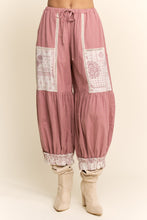 Load image into Gallery viewer, Davi & Dani Contrast Patchwork Bloomer Pants in Rose Pink