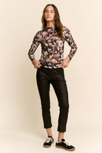 Load image into Gallery viewer, Davi & Dani Sheer Floral Mesh Top in Black