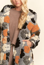 Load image into Gallery viewer, Davi & Dani Multi Flower Embroidery Hooded Jacket in Grey