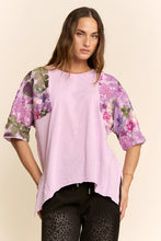Load image into Gallery viewer, Davi & Dani Knit Top with Sequin Floral Sleeves in Lavender