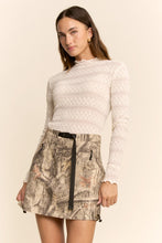 Load image into Gallery viewer, Davi & Dani Striped Lace Mesh Top in Cream