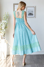 Load image into Gallery viewer, Oli & Hali Midi Dress with Frilled Details in Aqua