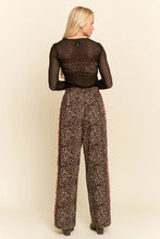 Load image into Gallery viewer, Davi & Dani Leopard Pants with Contrasting Lace Stripe in Brown Leopard ON ORDER
