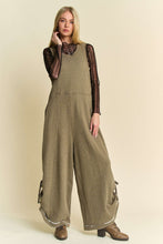 Load image into Gallery viewer, Davi & Dani French Terry and Contrasting Ribbed Knit Jumpsuit in Mocha Olive
