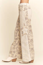 Load image into Gallery viewer, Davi & Dani Floral Start Patched Pants in Natural/D.Grey
