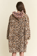 Load image into Gallery viewer, J.nna Color Block Hooded Loungewear Dress in Leopard