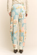 Load image into Gallery viewer, Davi & Dani Floral Print Patchwork Joggers in Blue Combo