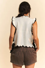 Load image into Gallery viewer, Davi & Dani Bohemian Stripe Lightweight Knit Sweater Vest in Ivory Black