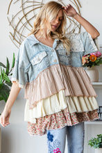 Load image into Gallery viewer, Oli & Hali Mix n Match Tiered Jacket in Light Denim Multi ON ORDER