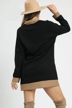 Load image into Gallery viewer, Umgee Waffle Knit Tunic Mini Dress in Black