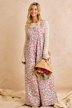 Load image into Gallery viewer, BiBi Jacquard Vintage Floral Overalls in Red