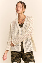 Load image into Gallery viewer, Davi & Dani Open Knit Cardigan Sweater in Almond