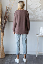 Load image into Gallery viewer, 7th Ray Color Block Mixed Fabric and Print Top in Brown