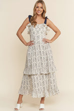 Load image into Gallery viewer, J.nna Floral Print Ruffle Detailed Maxi Dress in Indigo
