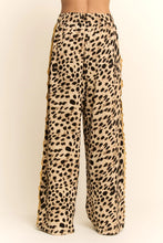 Load image into Gallery viewer, Davi & Dani Leopard Pants with Contrasting Lace Stripe in Taupe Leopard