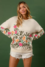 Load image into Gallery viewer, BiBi Embroidery Detailed Knit Sweater in Cream