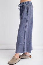 Load image into Gallery viewer, Easel Terry Palazzo Pants in Midnight Blue