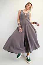 Load image into Gallery viewer, Easel Mineral Washed Solid Color Jumpsuit in Coffee