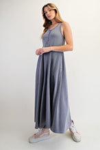 Load image into Gallery viewer, Easel Mineral Washed Solid Color Jumpsuit in Faded Denim